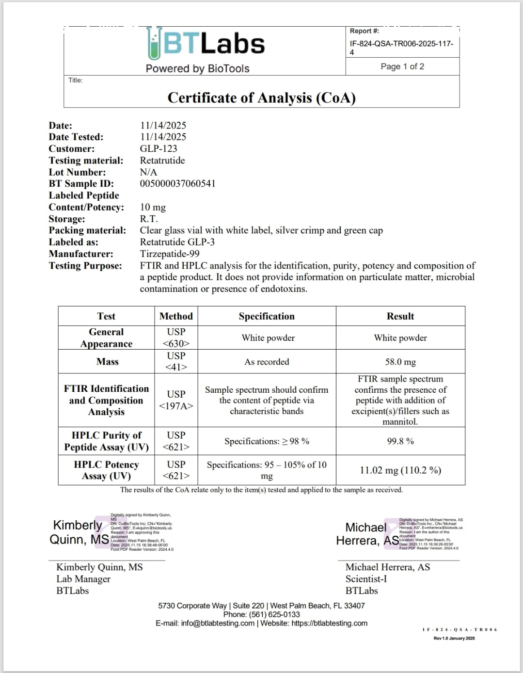 Retatrutide 15mg Research Peptide Kit